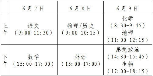 具体考试时间