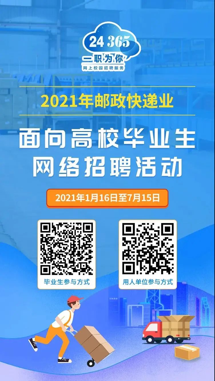 就业岗位5000+！教育部24365校园招聘邮政快递业招聘专场来了